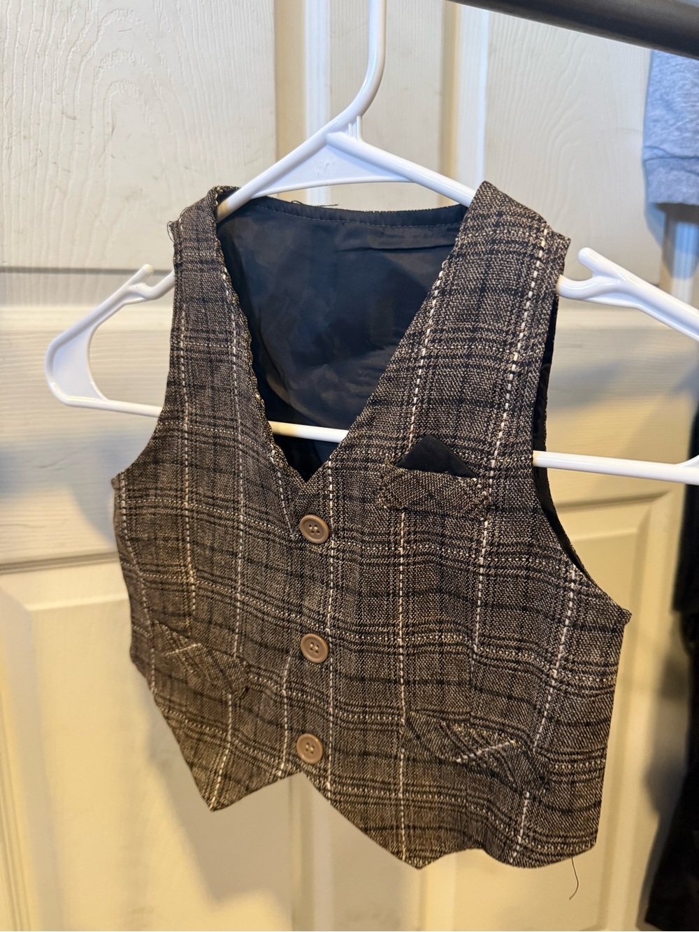 Amazon Boys Plaid Vest in Brown and Black